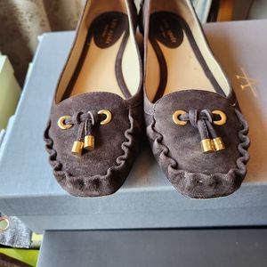 Kate Spade Women's brown suede loafers, all leather soles, Size 7.